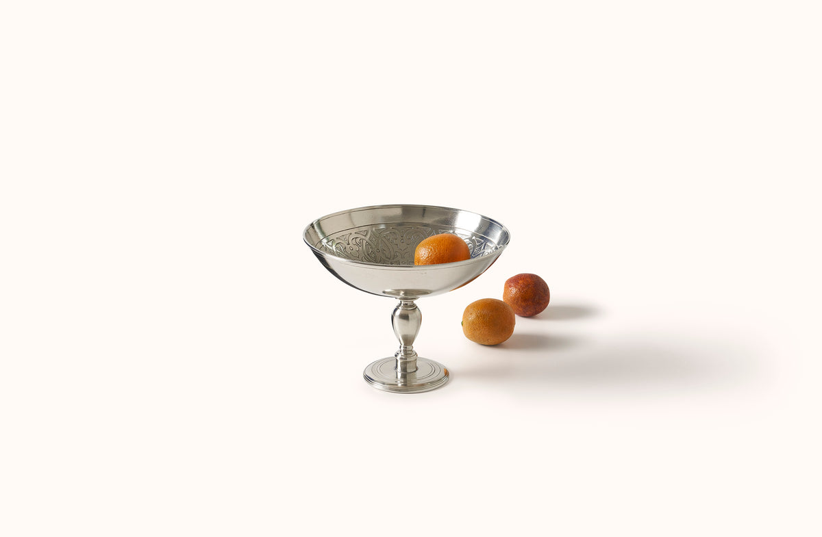 MATCH PEWTER ENGRAVED VENEZIA PEDESTAL BOWL