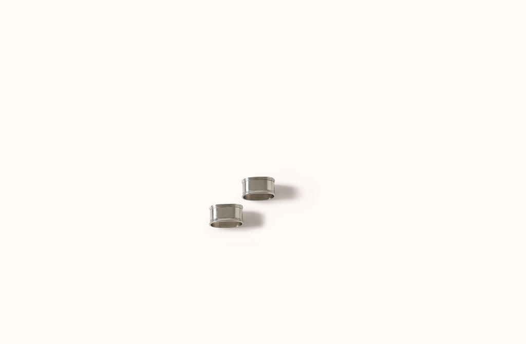 MATCH PEWTER OVAL NAPKIN RINGS SET OF 2