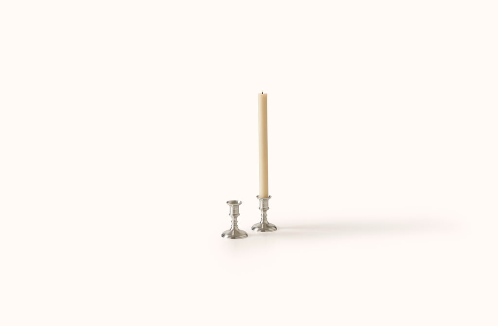 MATCH PEWTER SMALL PRATO CANDLESTICKS, SET OF 2