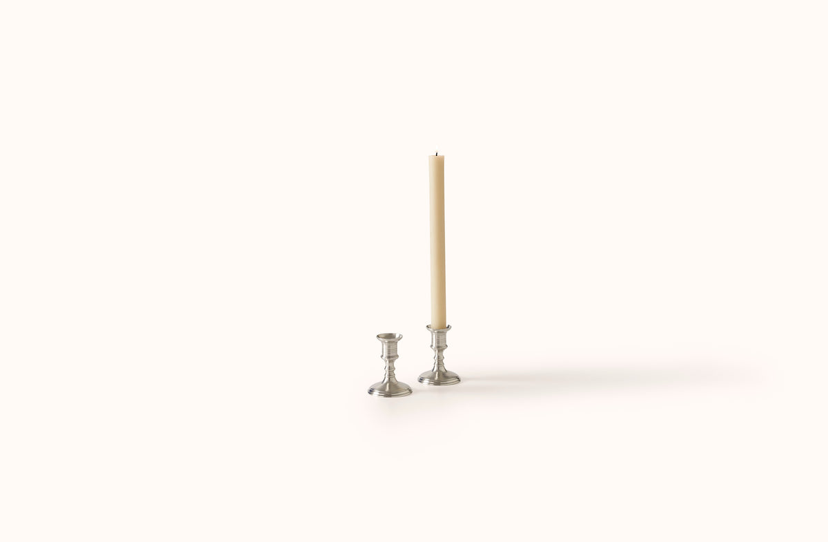 MATCH PEWTER SMALL PRATO CANDLESTICKS, SET OF 2