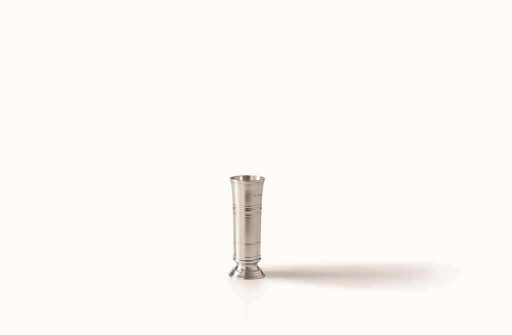 MATCH PEWTER FOOTED CYLINDER VASE