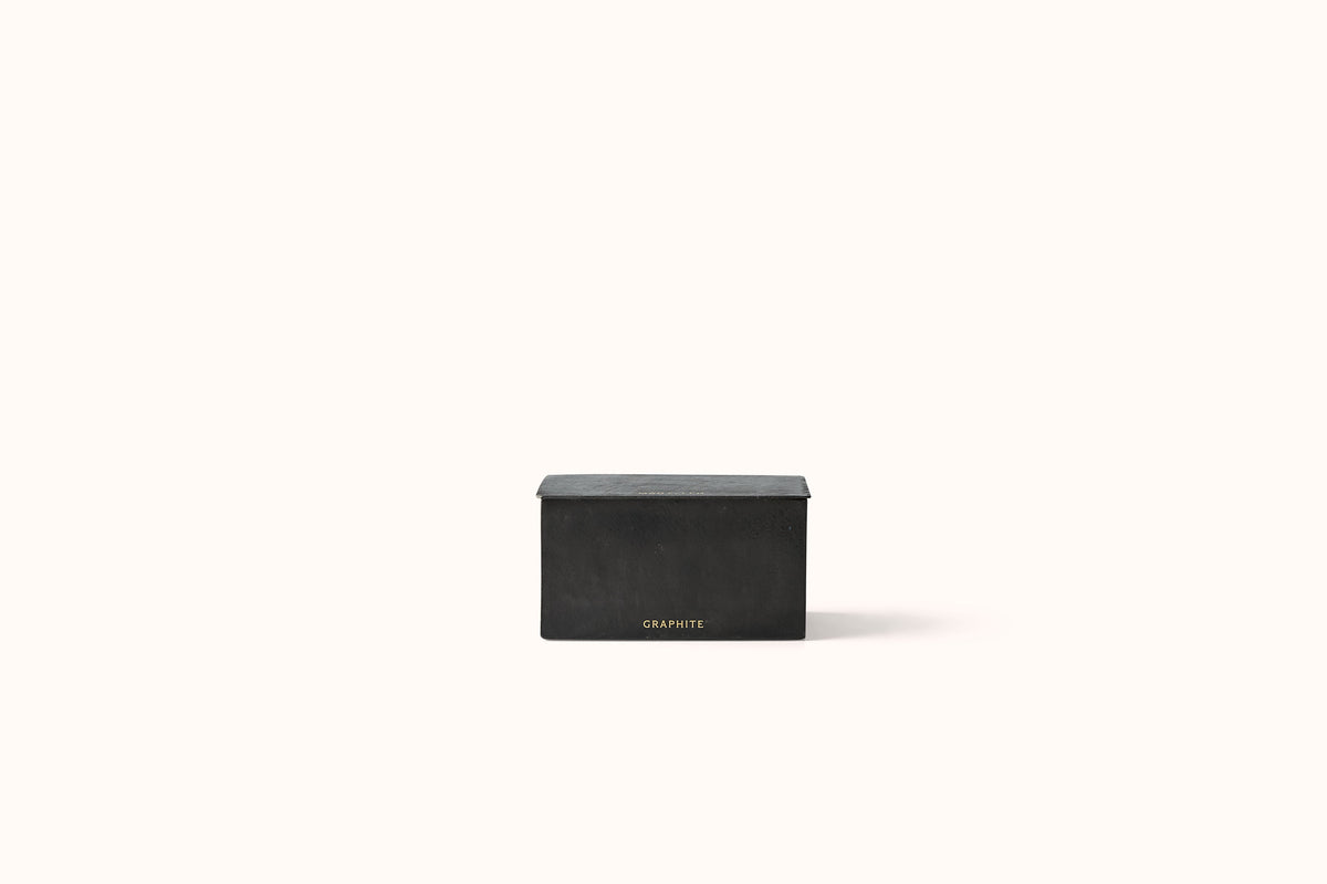 MAD ET LEN GRAPHITE HORIZONTAL RECTANGLE BLOCK CANDLE - WHITE WAX