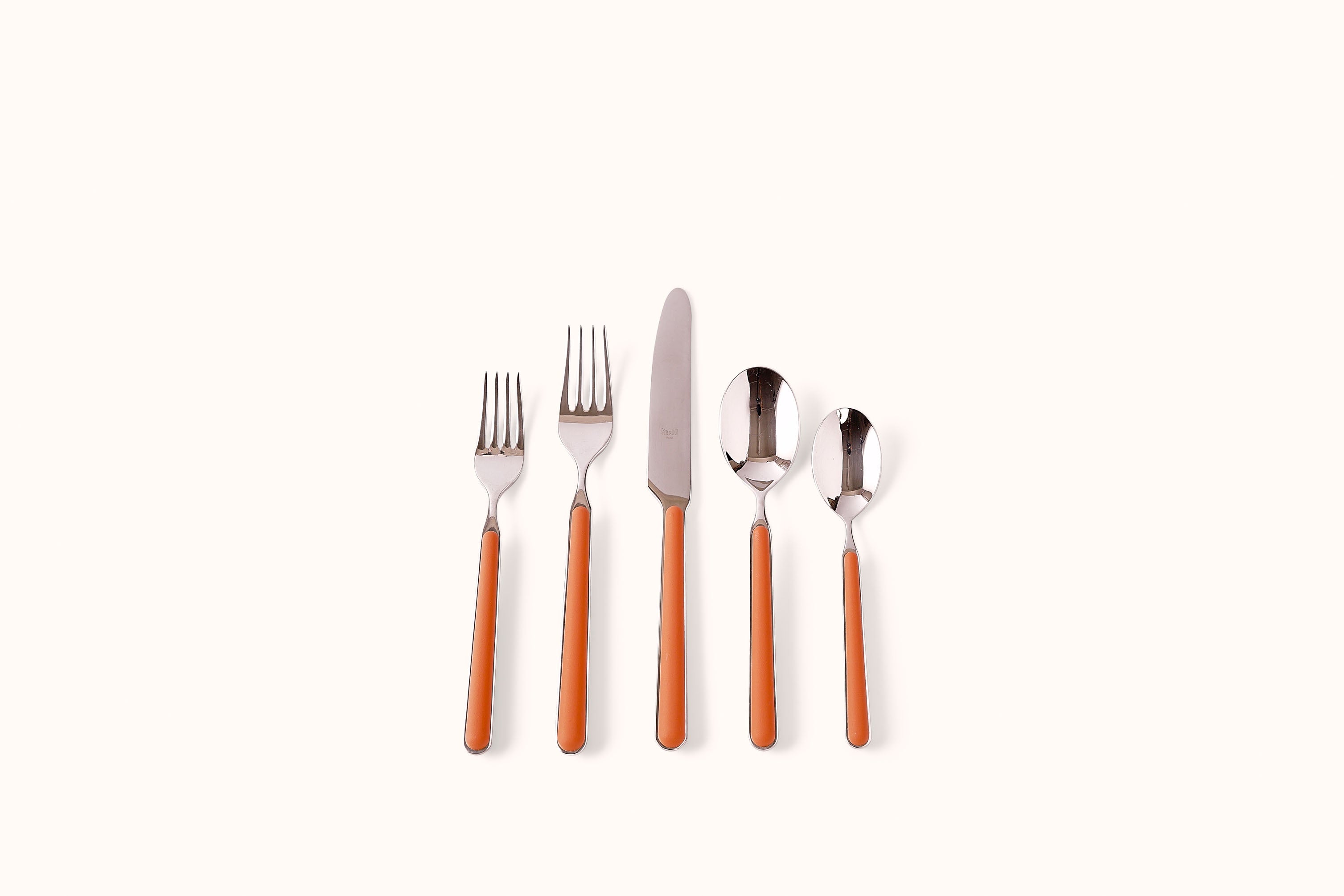 MEPRA RUST ON POLISHED STAINLESS STEEL FANTASIA FLATWARE SET