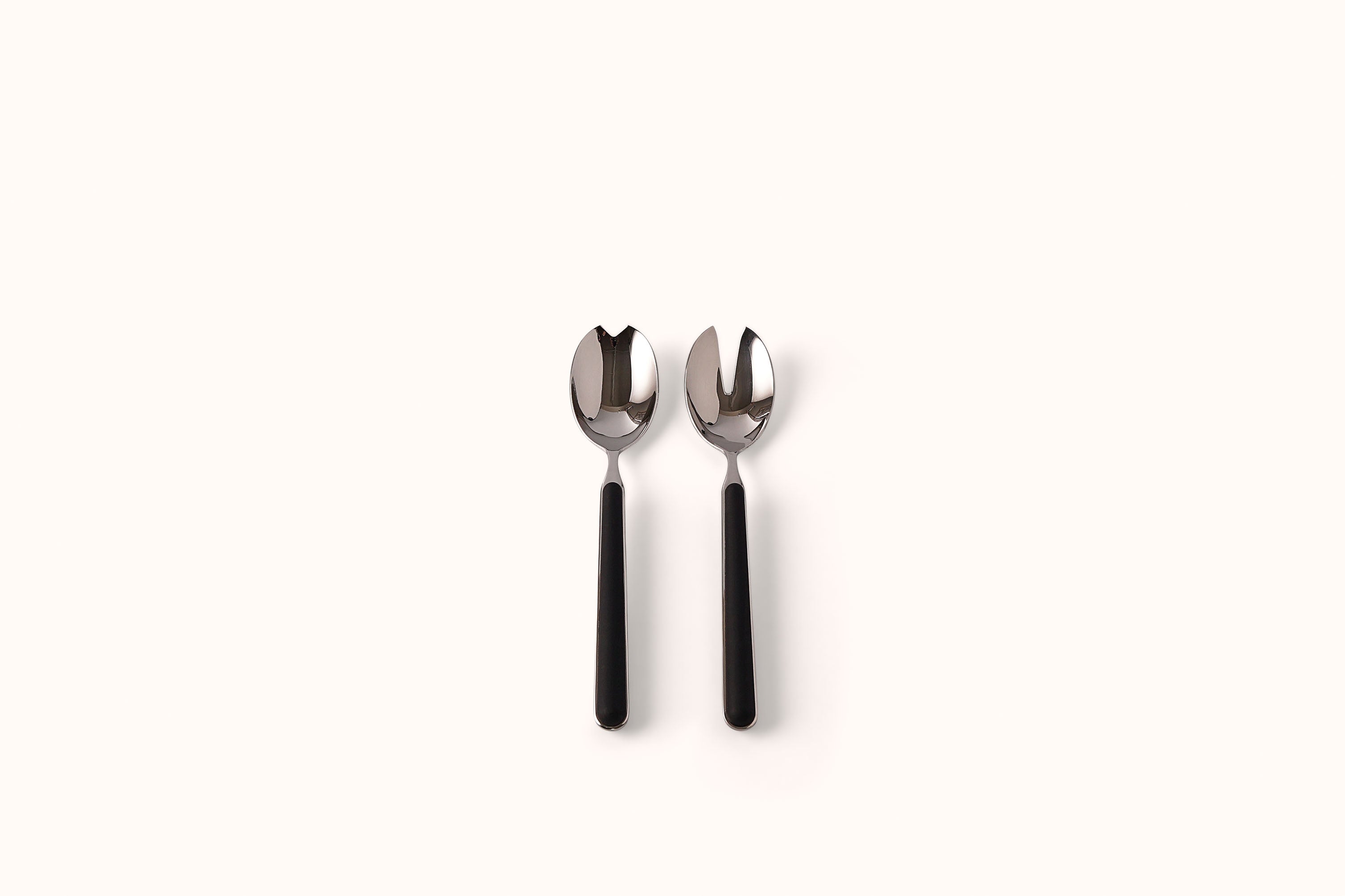 MEPRA BLACK ON POLISHED STAINLESS STEEL FANTASIA SALAD SET