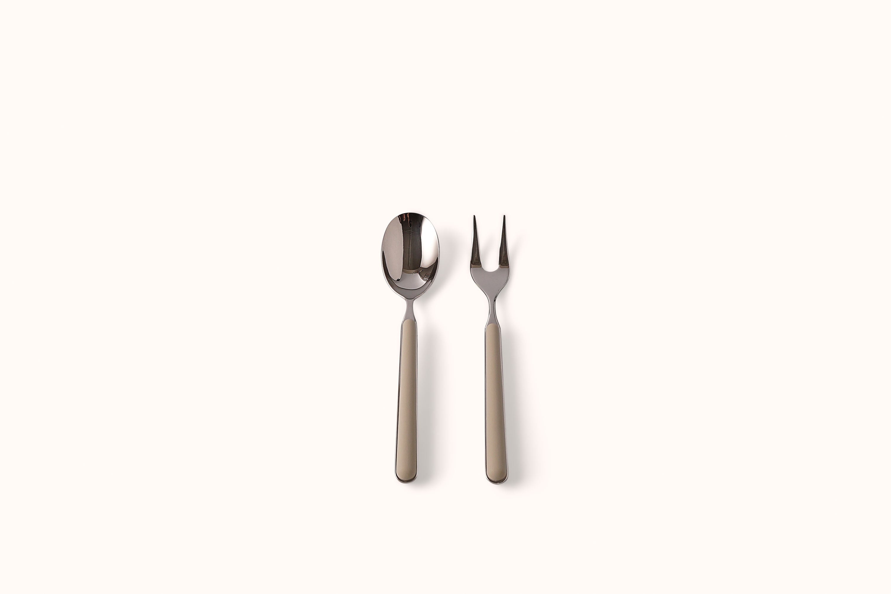 MEPRA TAUPE ON POLISHED STAINLESS STEEL FANTASIA SERVE SET