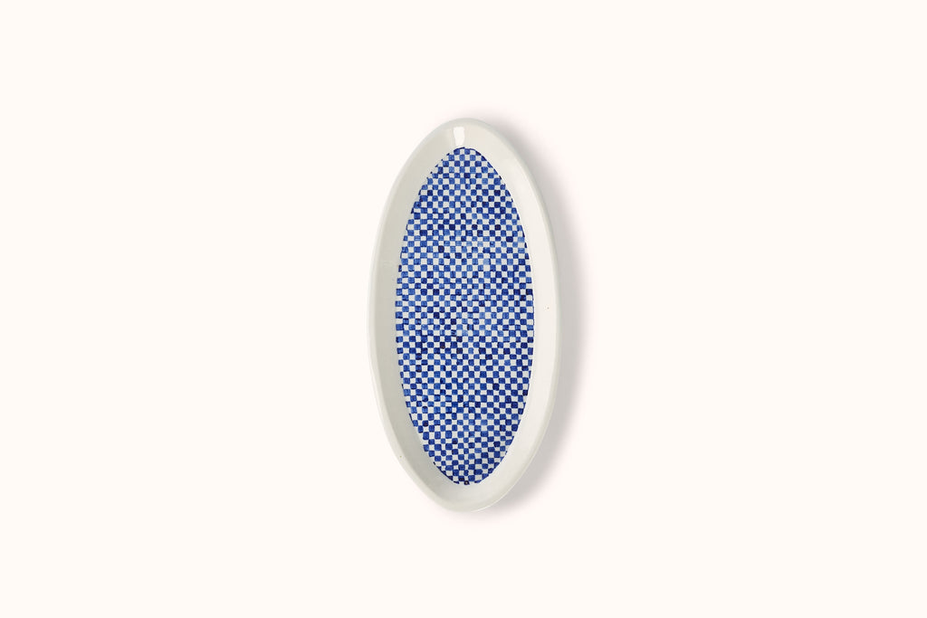 MG BY HAND OVAL PLATTER - CHECK