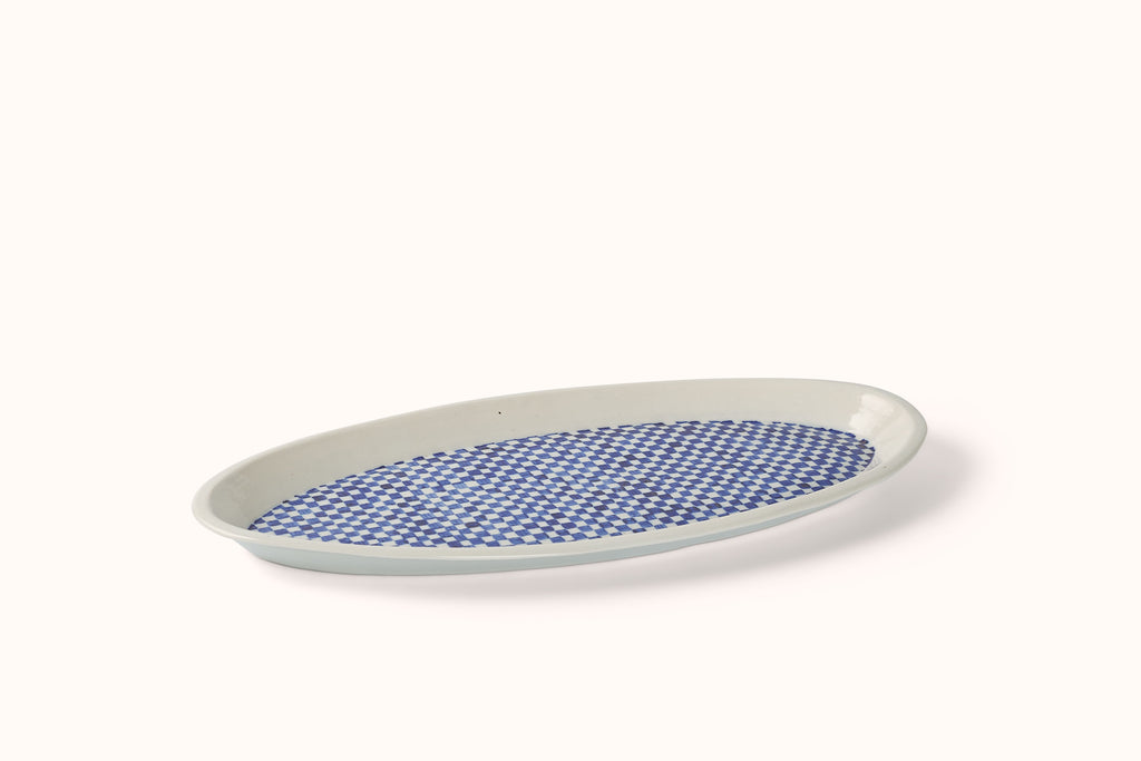 MG BY HAND OVAL PLATTER - CHECK