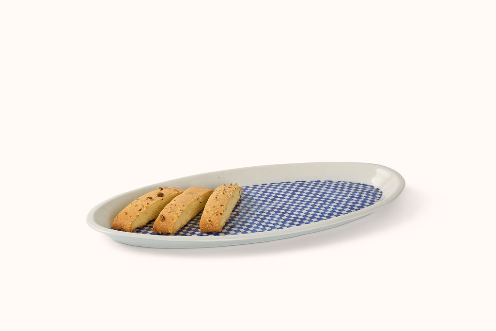 MG BY HAND OVAL PLATTER - CHECK