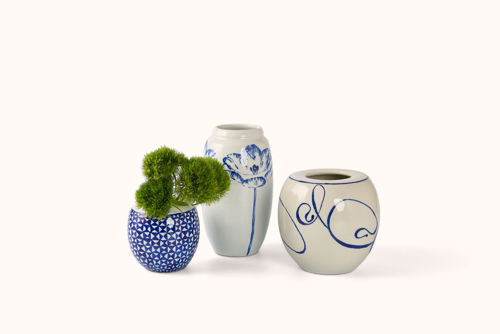 MG BY HAND ROUND VASE - TRIANGLE