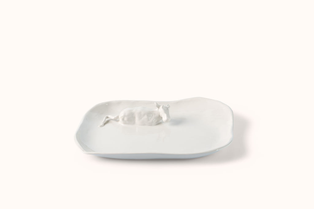 MONTES DOGGETT CERAMIC COW MOTIF PLATTER NO. 893