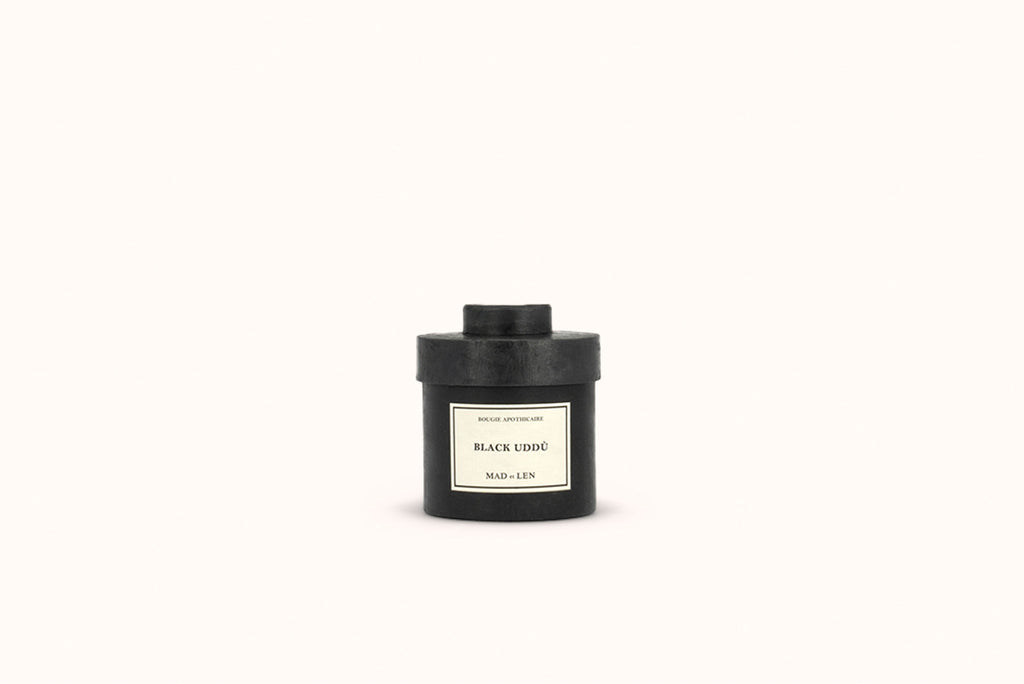 MAD ET LEN WHITE WAX BLACK UDDU BASIC PETITE CANDLE