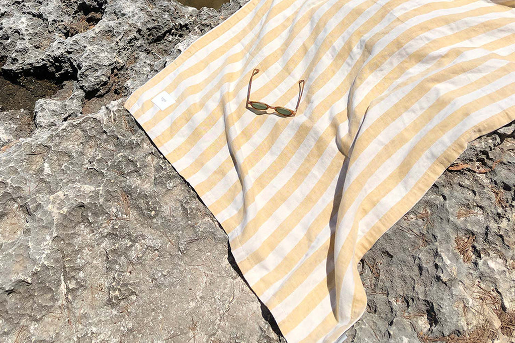 NIMU ROMA YELLOW/WHITE PORTO ERCOLE BEACH TOWEL