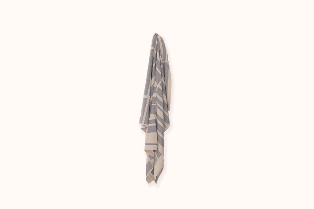 NIMU ROMA BLUE/OFF WHITE ISCHIA BEACH TOWEL