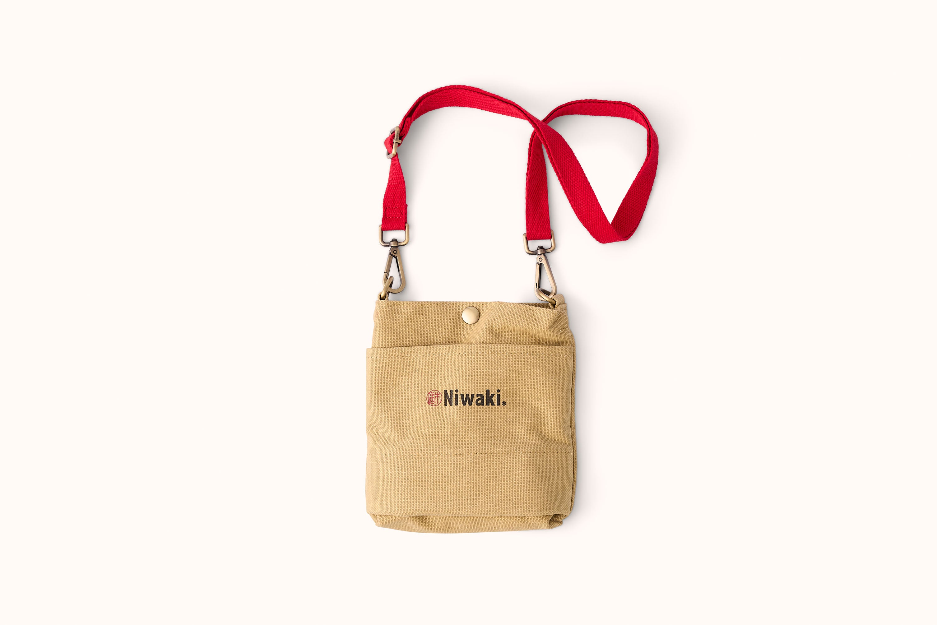 NIWAKI TAN CANVAS POUCH
