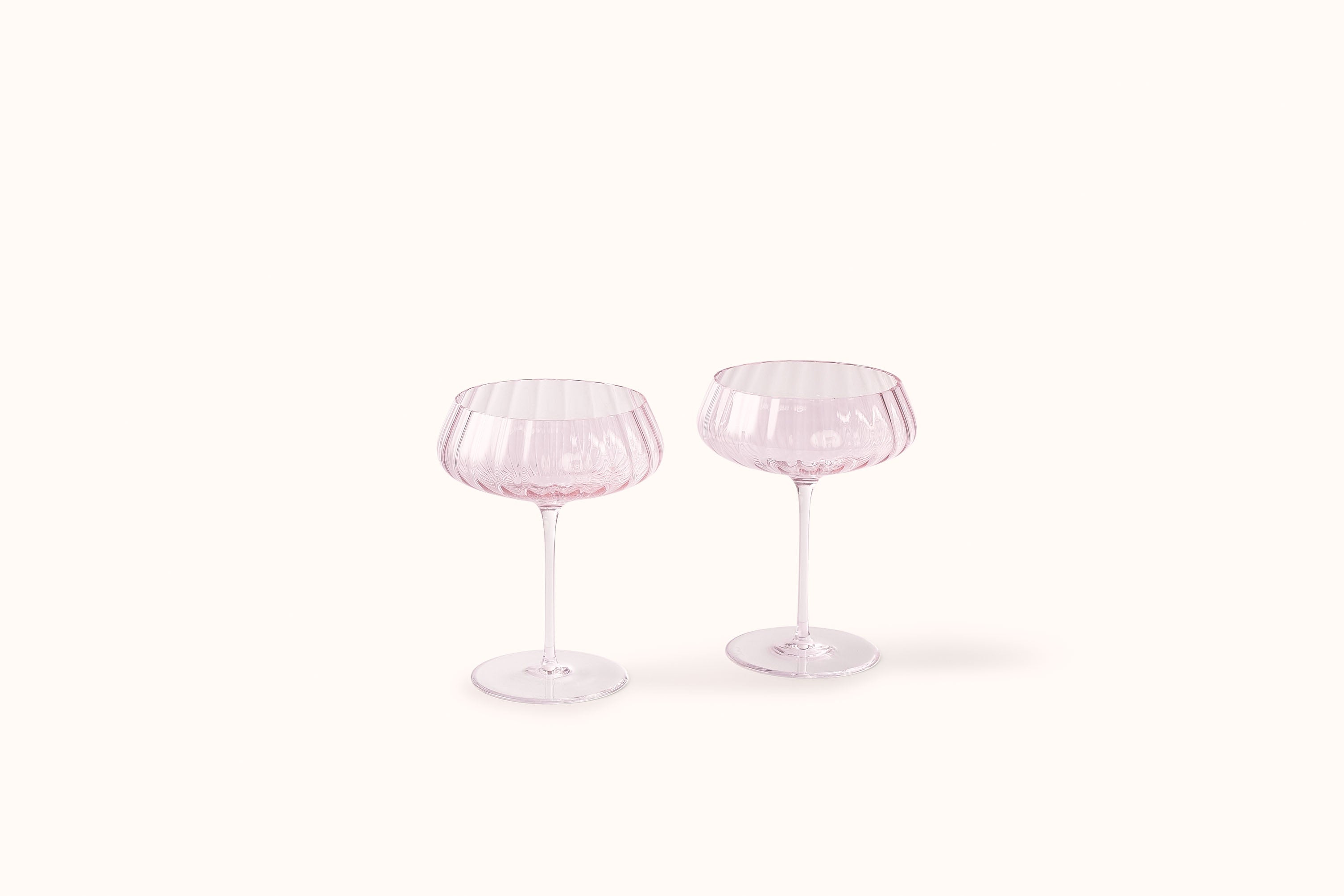 NUDE ROUND UP DUSTY ROSE COUPE GLASSES SET OF 2