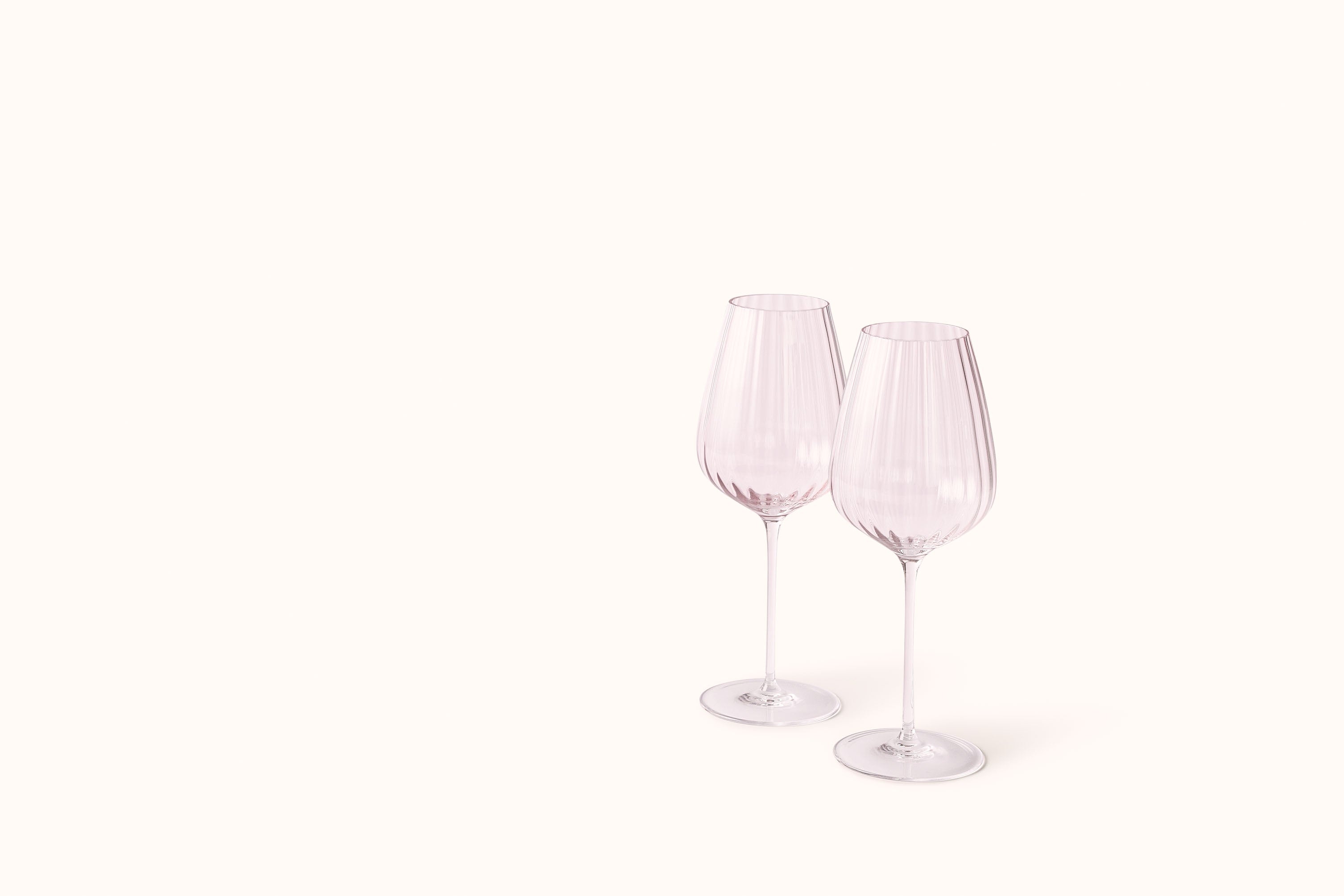 NUDE ROUND UP DUSTY ROSE WHITE WINE GLASSES SET OF 2