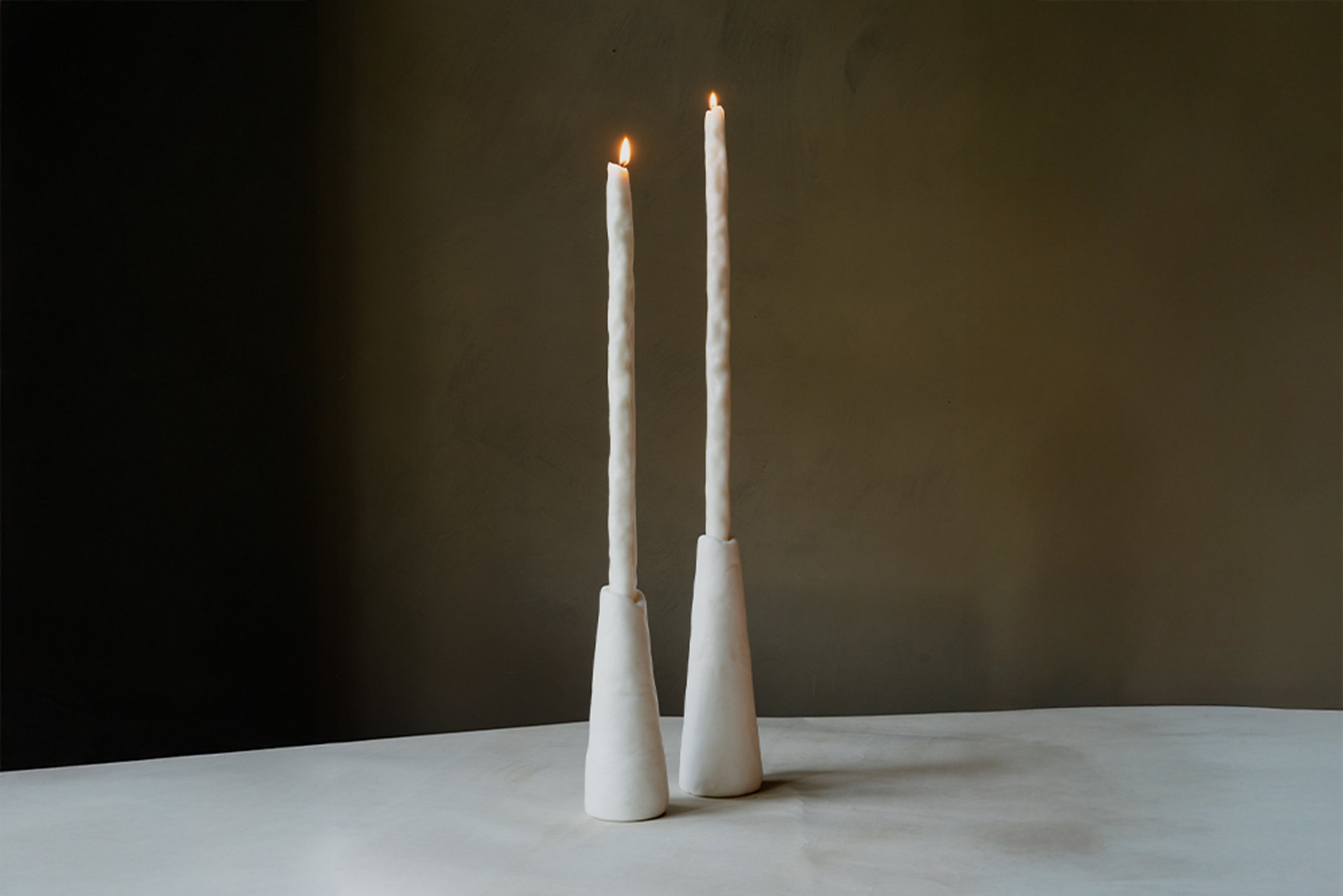 OBERFLACHT TRUMPET HIGH + TWIG CANDLE - CREAM