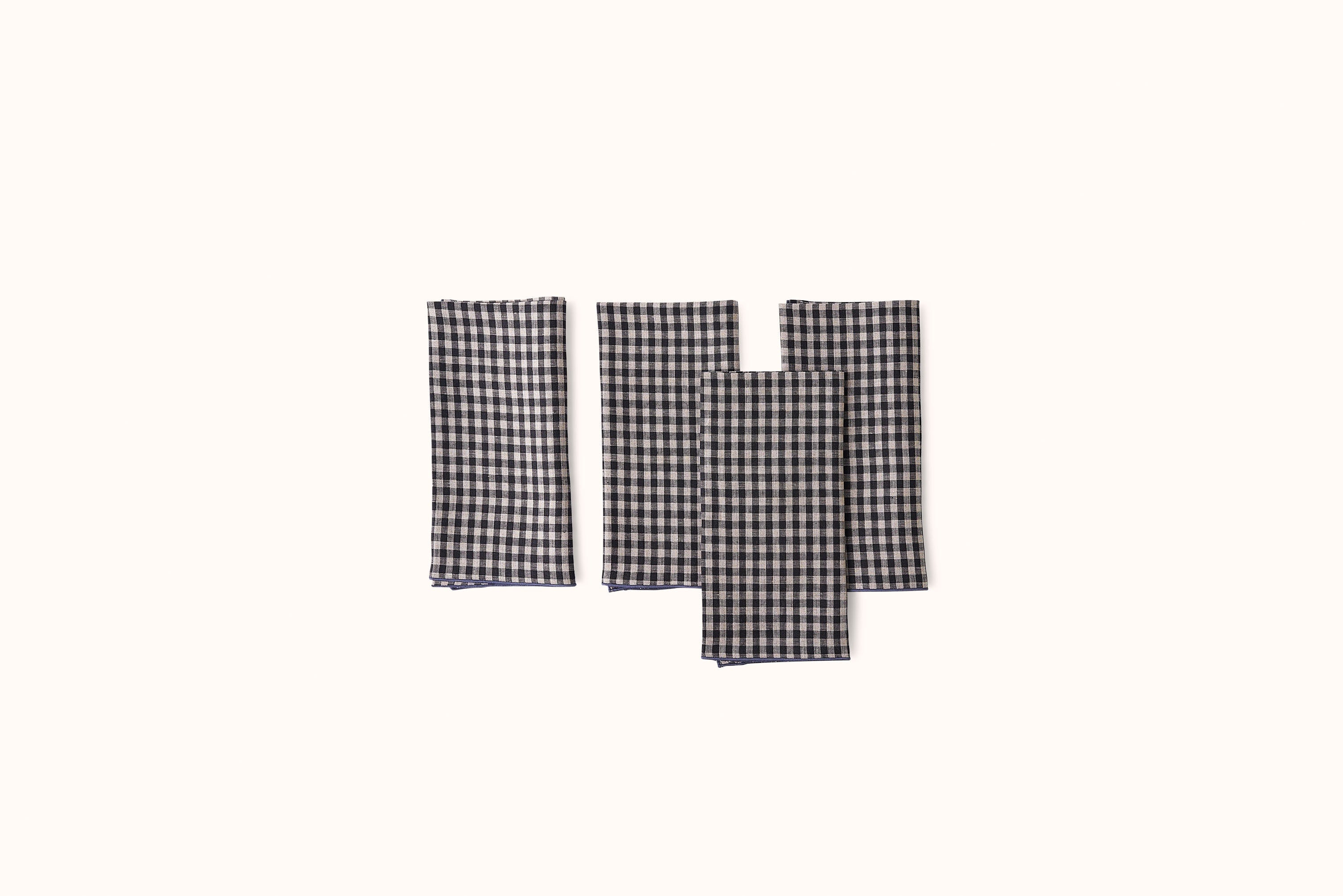 ONCE MILANO LINEN NAPKINS WITH ROLLED HEM SET OF 4