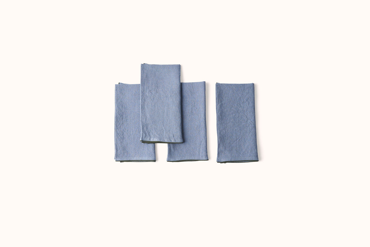 ONCE MILANO LINEN NAPKINS WITH ROLLED HEM SET OF 4