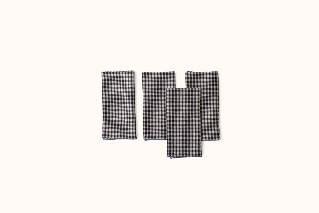 ONCE MILANO LINEN NAPKINS WITH ROLLED HEM SET OF 4