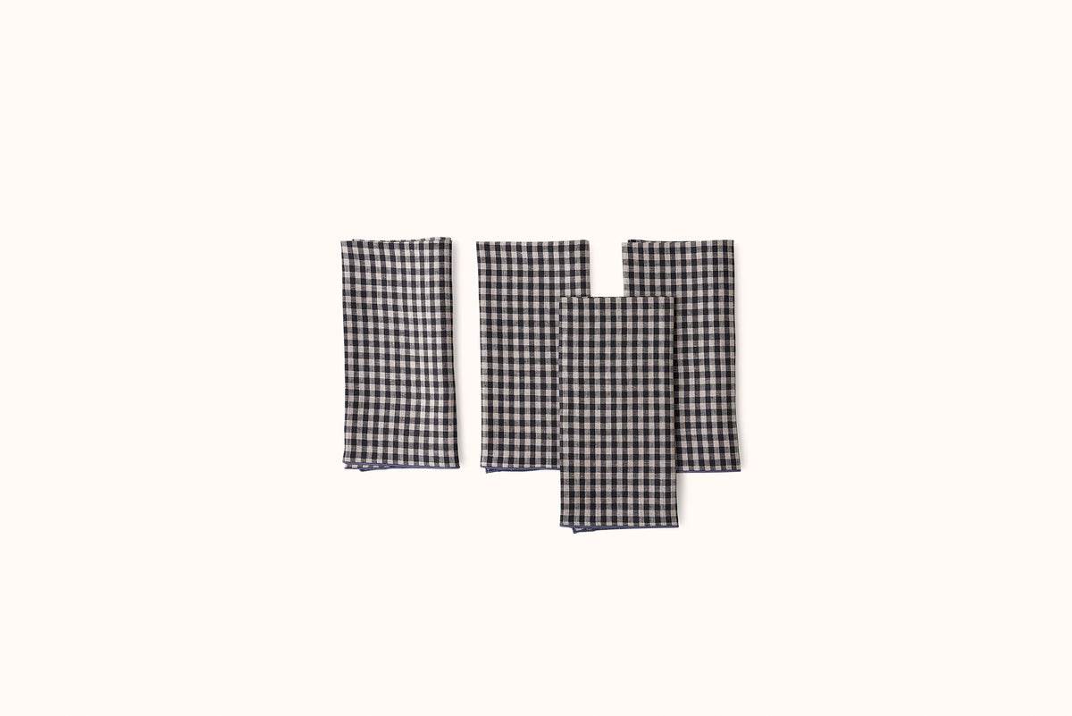 ONCE MILANO LINEN NAPKINS WITH ROLLED HEM SET OF 4