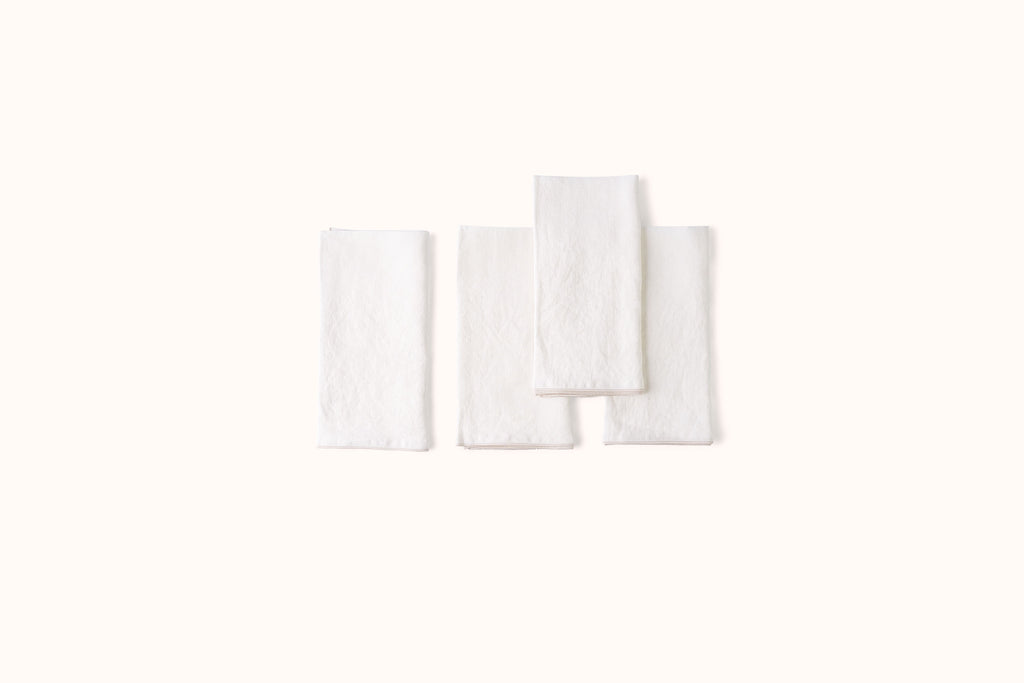 ONCE MILANO LINEN NAPKINS WITH ROLLED HEM SET OF 4