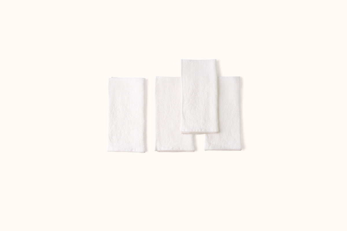 ONCE MILANO LINEN NAPKINS WITH ROLLED HEM SET OF 4