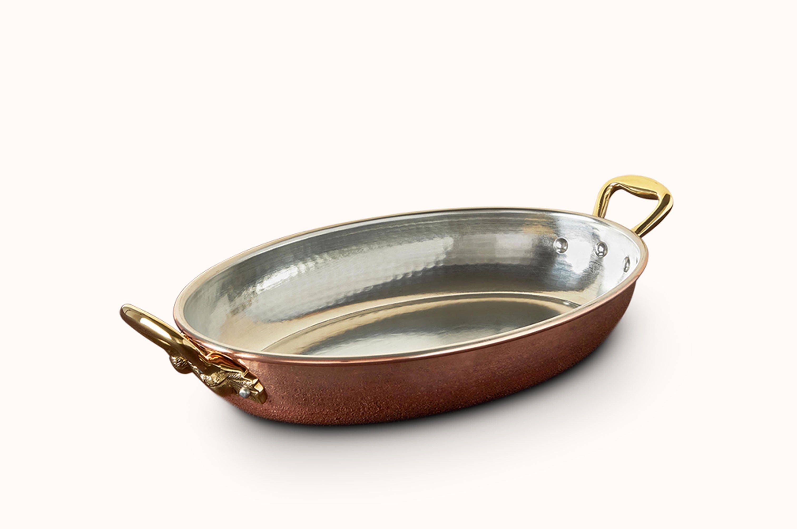 RUFFONI HAMMERED COPPER 14" OVAL OPEN ROASTER