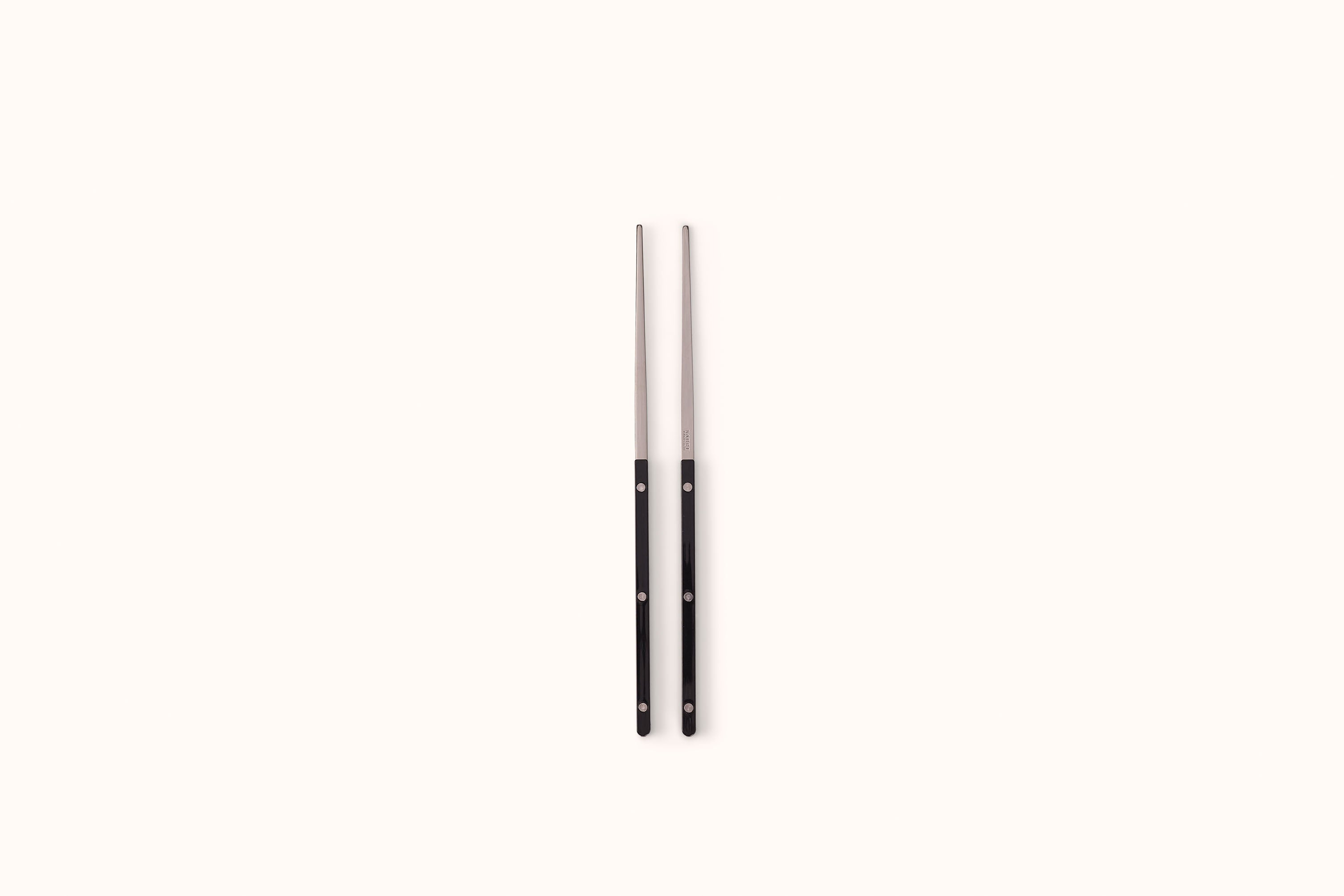 SABRE PARIS POLISHED STAINLESS STEEL SOLID BLACK BISTROT CHOPSTICKS