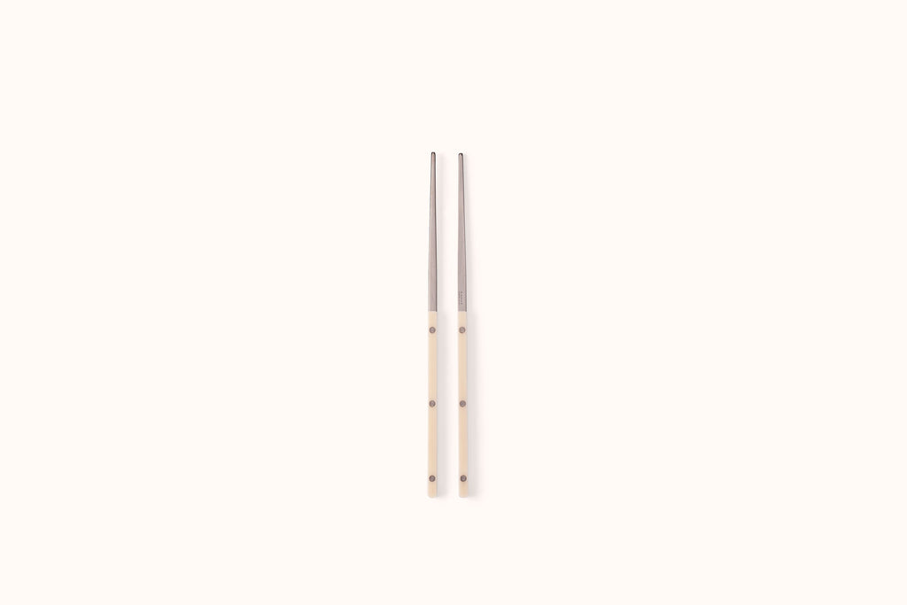 SABRE PARIS POLISHED STAINLESS STEEL IVORY  BISTROT CHOPSTICKS