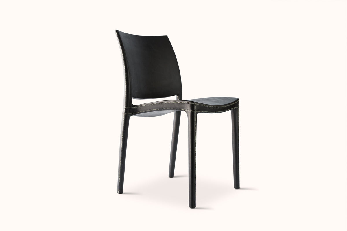 SOL Y LUNA BLACK LEATHER PINASCO CHAIR
