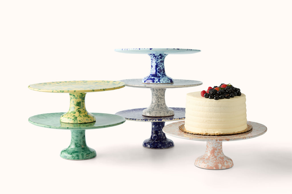 GREEN ON GREEN SPLATTERWARE FRUIT/CAKE PLATE