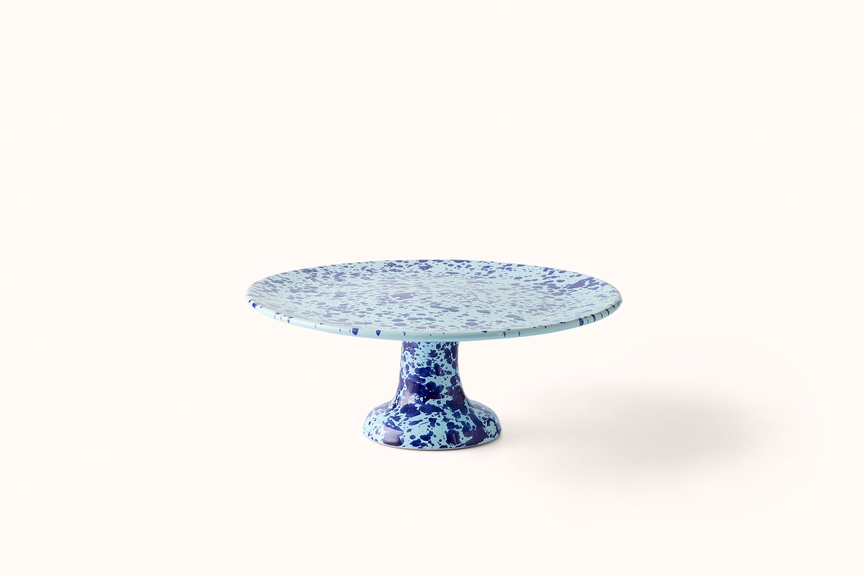BLUE ON BLUE SPLATTERWARE FRUIT/CAKE PLATE