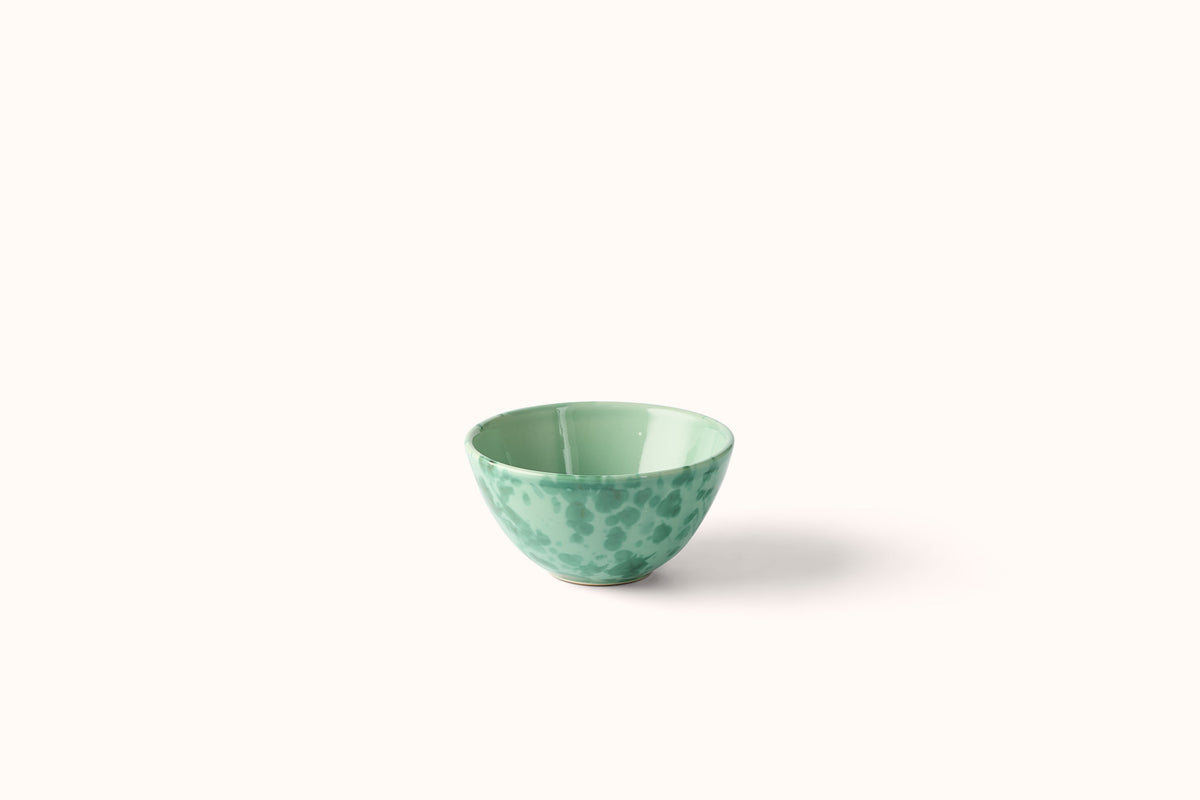 GREEN ON GREEN SPLATTERWARE DINNERWARE