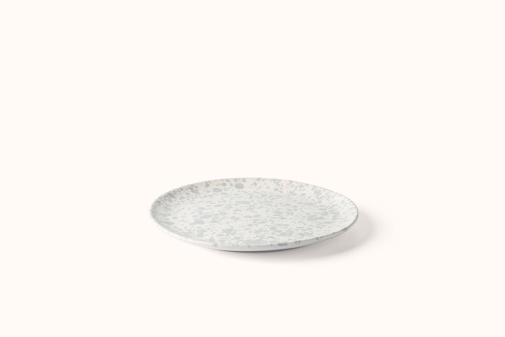 GREY ON WHITE SPLATTERWARE DINNERWARE