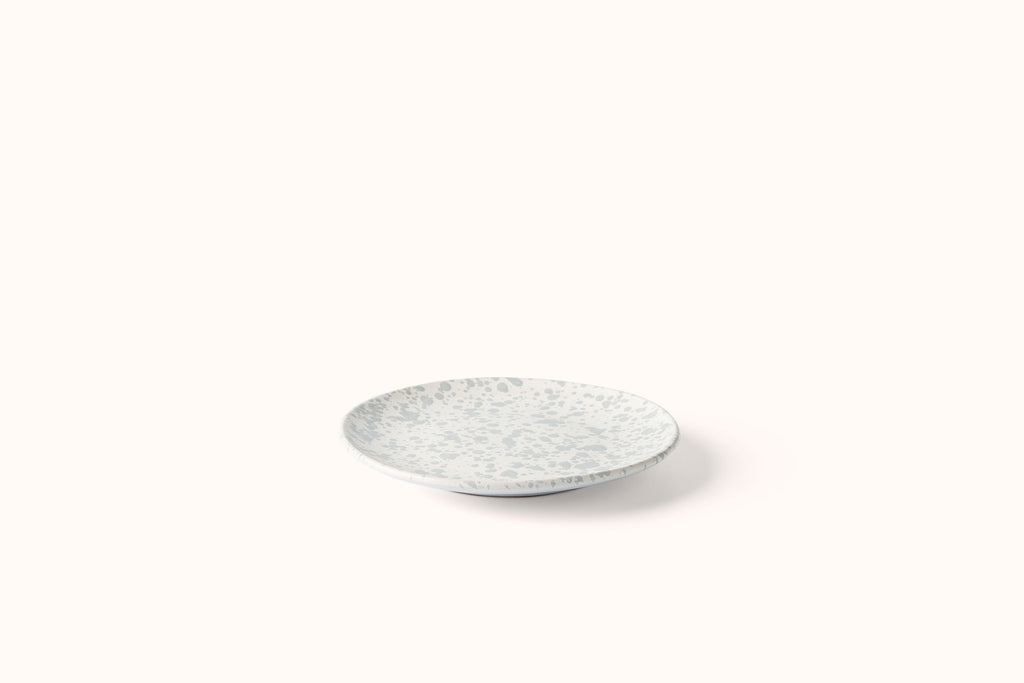 GREY ON WHITE SPLATTERWARE DINNERWARE