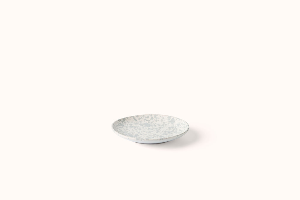 GREY ON WHITE SPLATTERWARE DINNERWARE