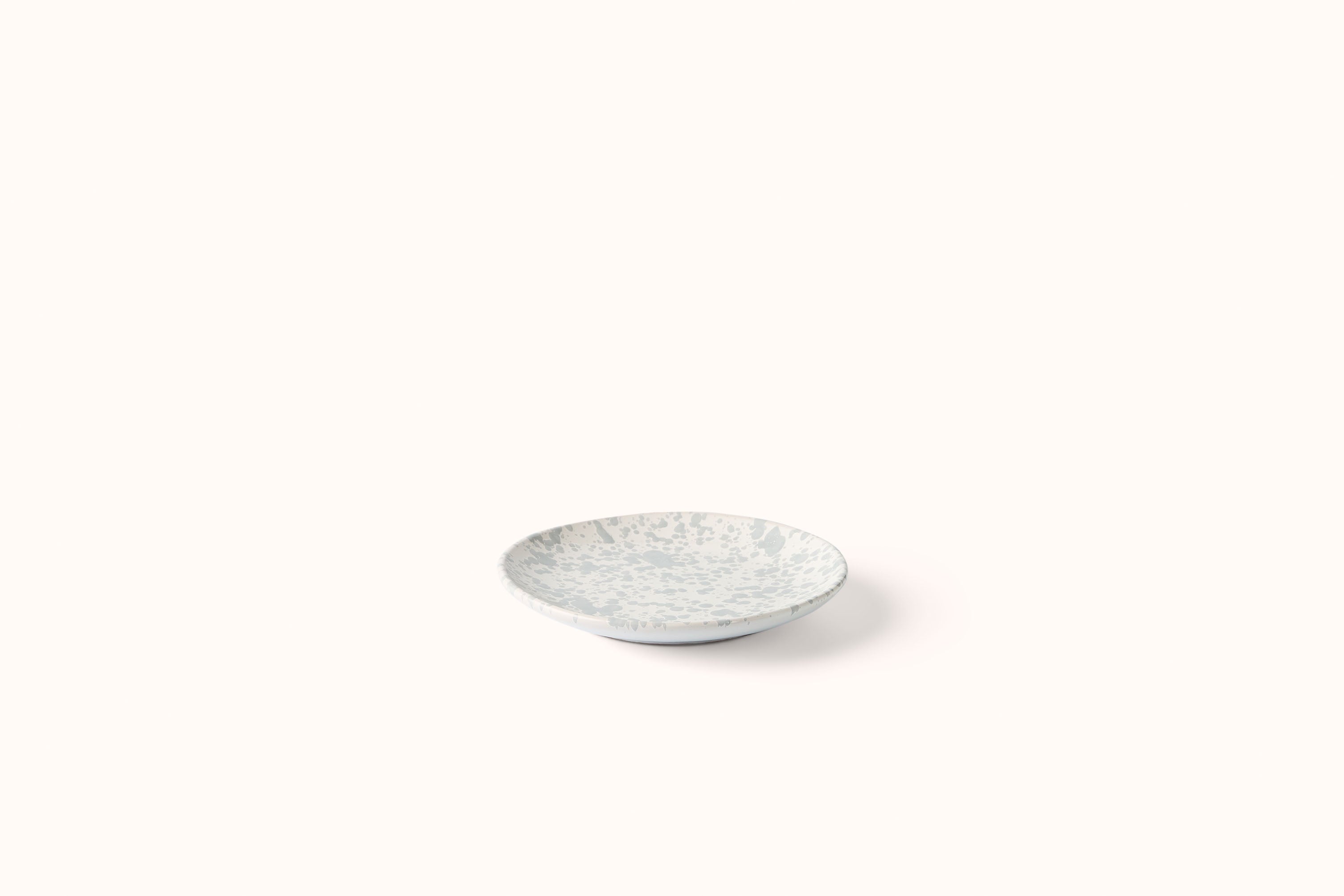 GREY ON WHITE SPLATTERWARE DINNERWARE
