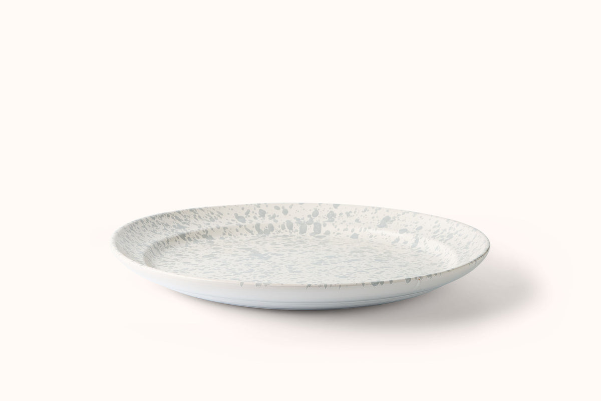 GREY ON WHITE SPLATTERWARE PLATTER