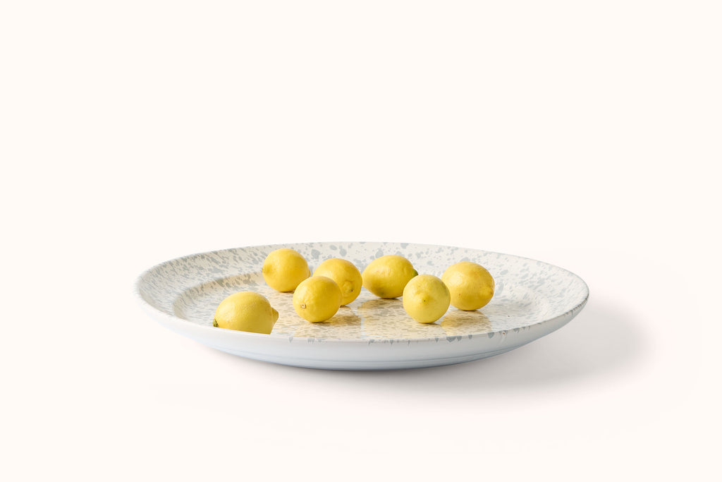 GREY ON WHITE SPLATTERWARE PLATTER