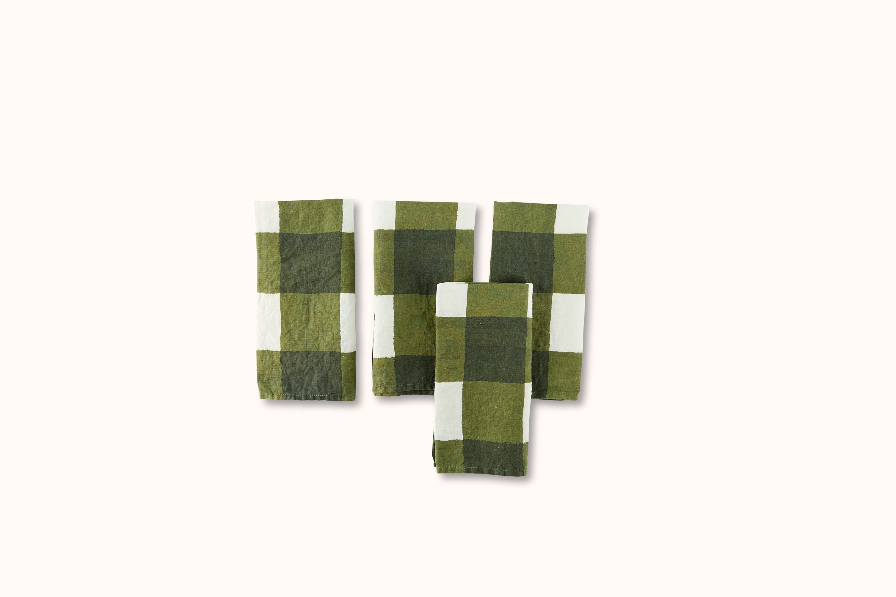 SUMMERILL & BISHOP GINGHAM LINEN NAPKIN - AVOCADO GREEN