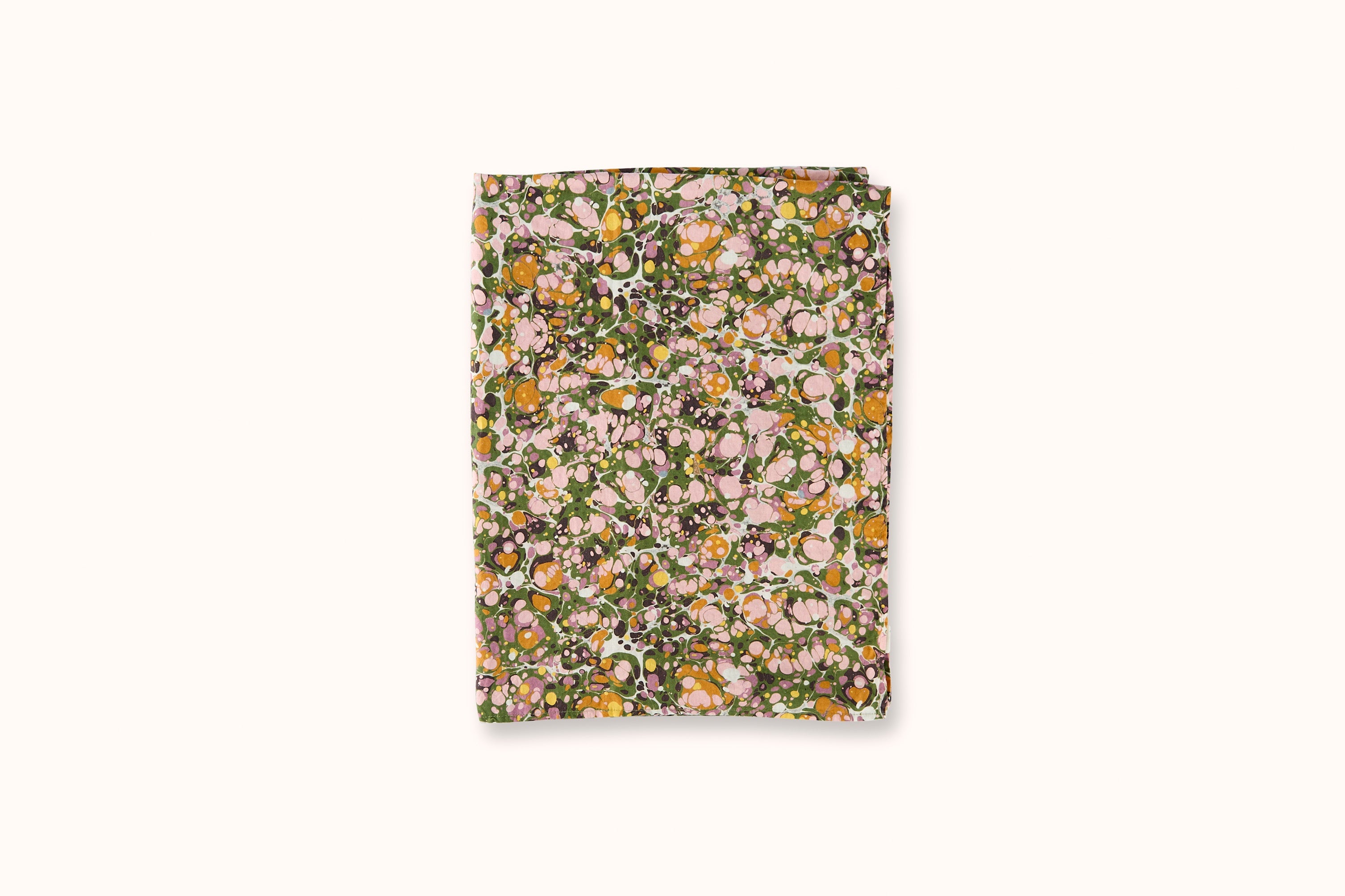 SUMMERILL & BISHOP MARBLE PRINT LINEN TABLECLOTH