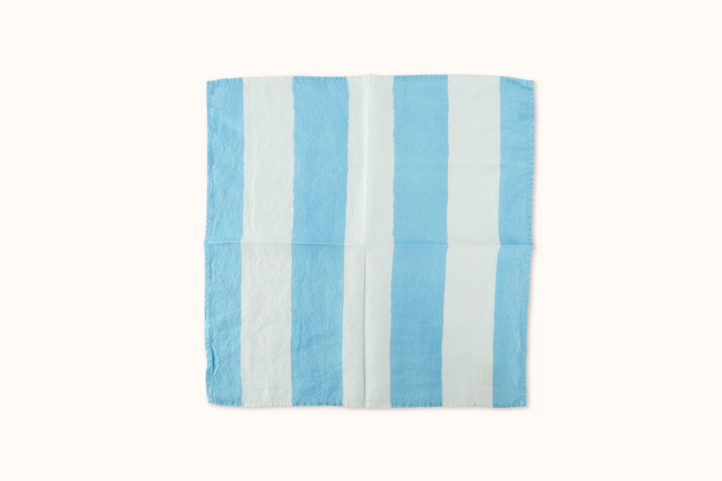 SUMMERILL & BISHOP STRIPE LINEN NAPKIN - LIGHT BLUE