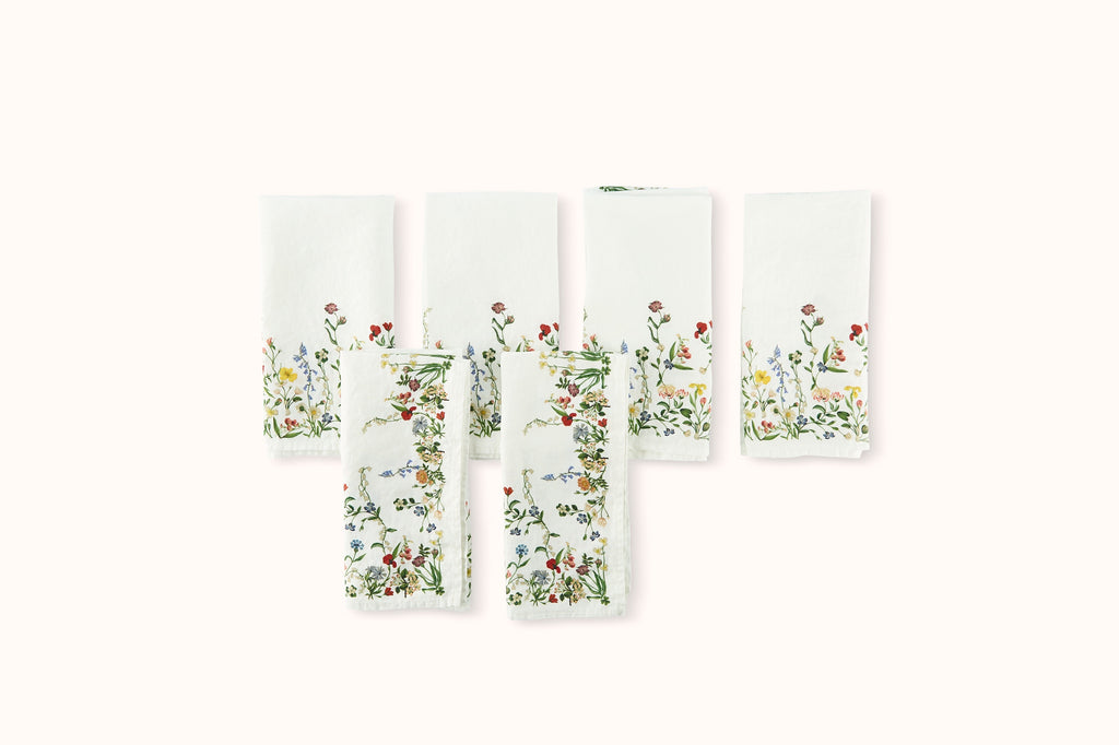 SUMMERILL & BISHOP + JOHN DERIAN BOTANICAL WILDFLOWER LINEN NAPKIN