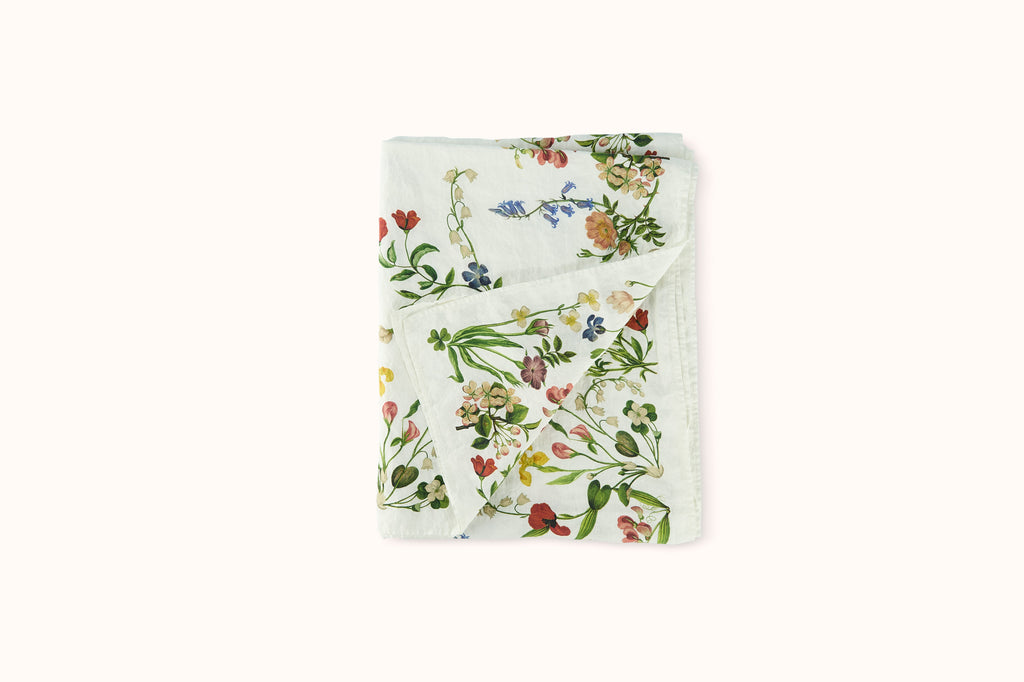 SUMMERILL & BISHOP + JOHN DERIAN BOTANICAL WILDFLOWER LINEN TABLECLOTH
