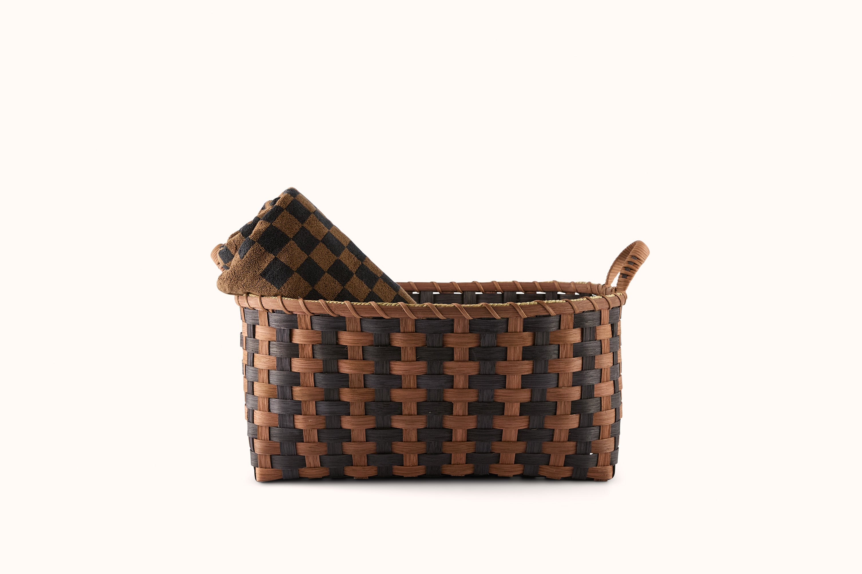 UNDERWATER WEAVING STUDIO MIDNIGHT/BROWN T-STRIPE BOUNTY BASKET