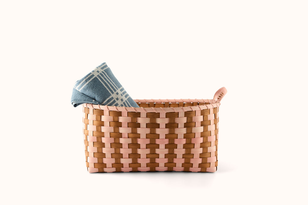 UNDERWATER WEAVING STUDIO BUTTERNUT/QUARTZ T-STRIPE BOUNTY BASKET