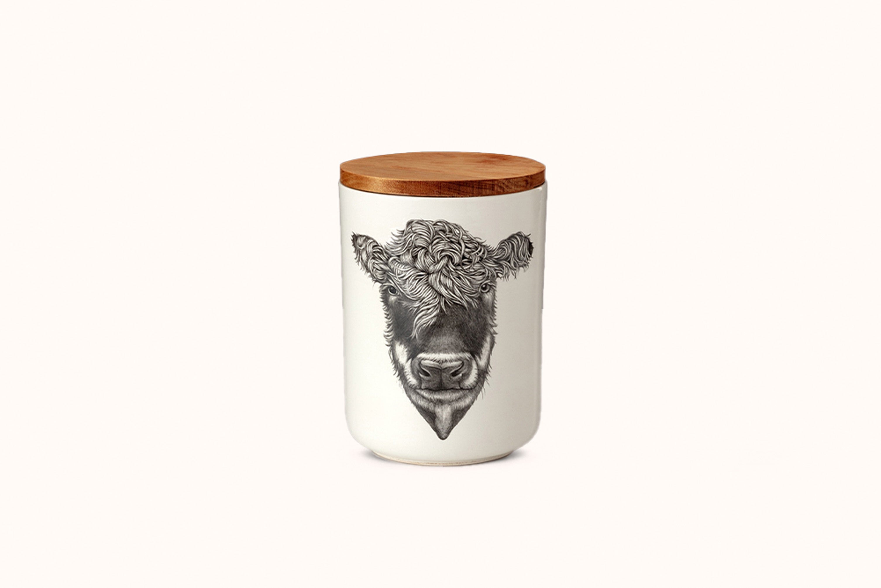 LAURA ZINDEL MEDIUM CANISTER - HEREFORD COW