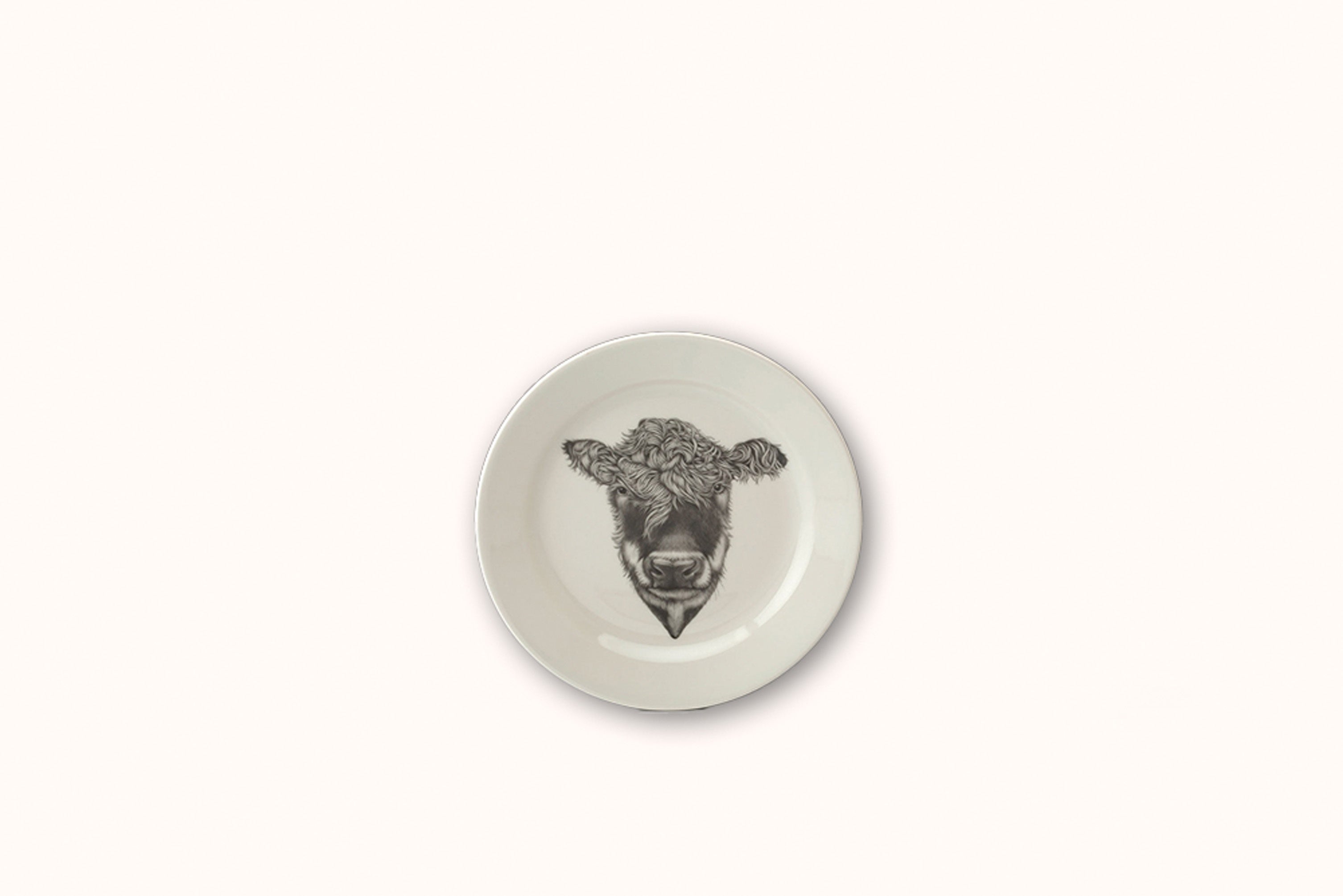 LAURA ZINDEL SALAD PLATE - HEREFORD COW