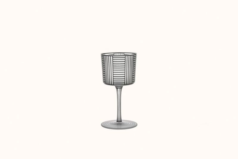 LOBMEYR HOFFMAN BRONZIT LINEAR STRIPE WINE GLASS